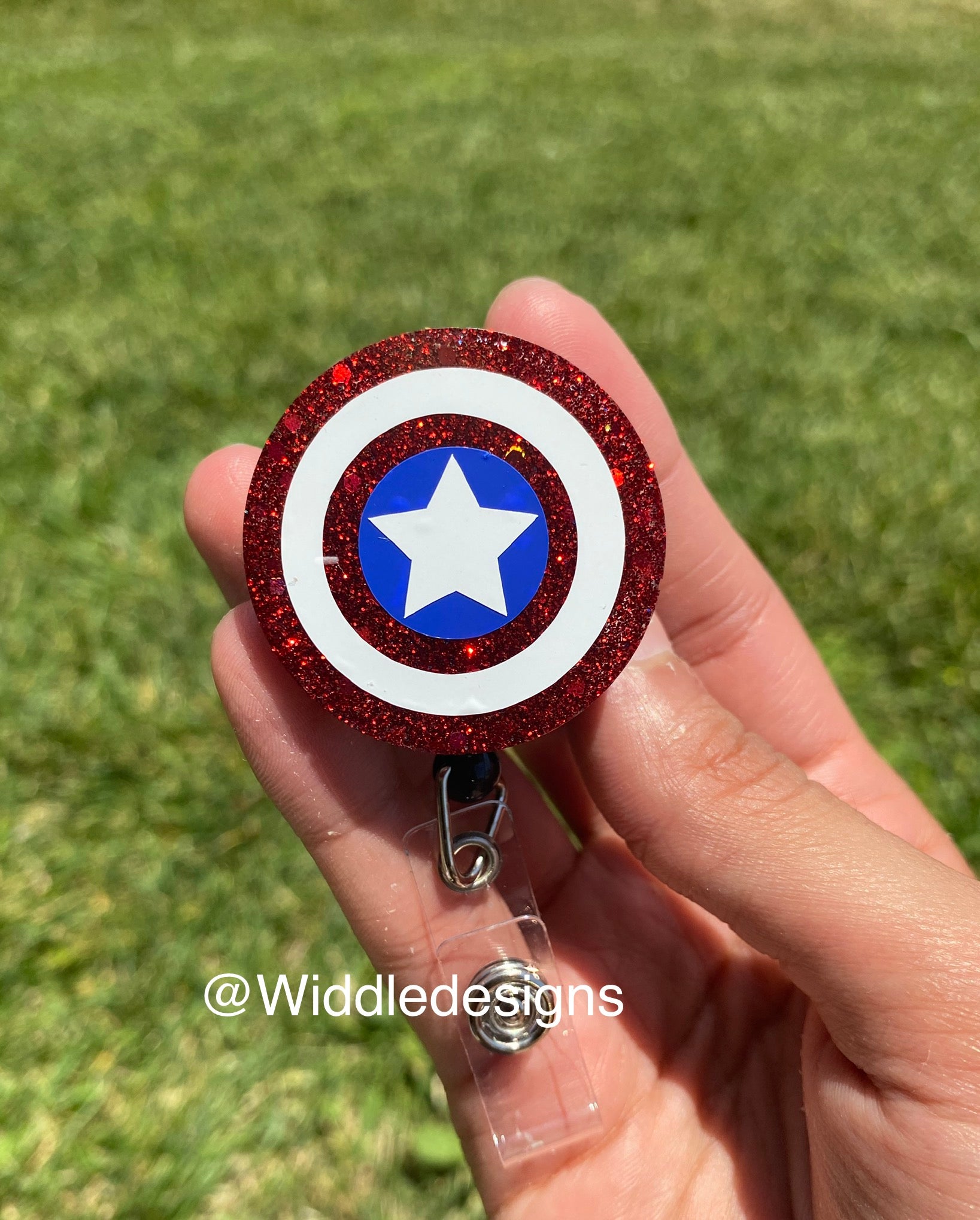 Captain superhero custom personalized frontline badge reel –  HappilyEverCraftN